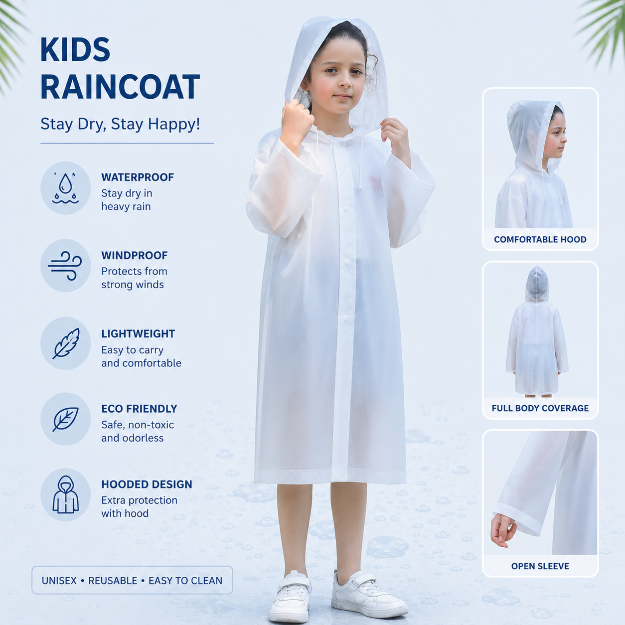 Kidello Kids School Raincoat | Waterproof Hooded Raincoat | School Rain Wear