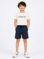 Kidello Boys Cotton High GSM Shorts | Regular Fit | Soft & Breathable | Elastic Waist with Drawstring | Everyday Casual Shorts