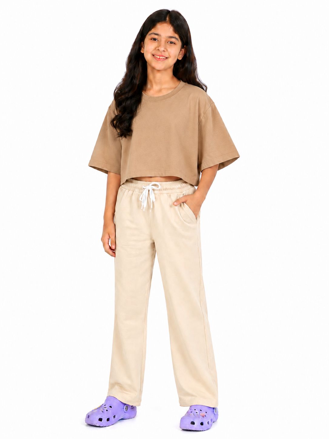 Kidello Girls Cotton Pyjama Track Pant | Soft & Breathable | Regular Fit | Everyday Lounge Wear | Elastic Waist with Drawstring