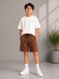 Kidello Boys Cotton High GSM Shorts | Regular Fit | Soft & Breathable | Elastic Waist with Drawstring | Everyday Casual Shorts