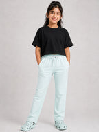 Kidello Girls Cotton Pyjama Track Pant | Soft & Breathable | Regular Fit | Everyday Lounge Wear | Elastic Waist with Drawstring