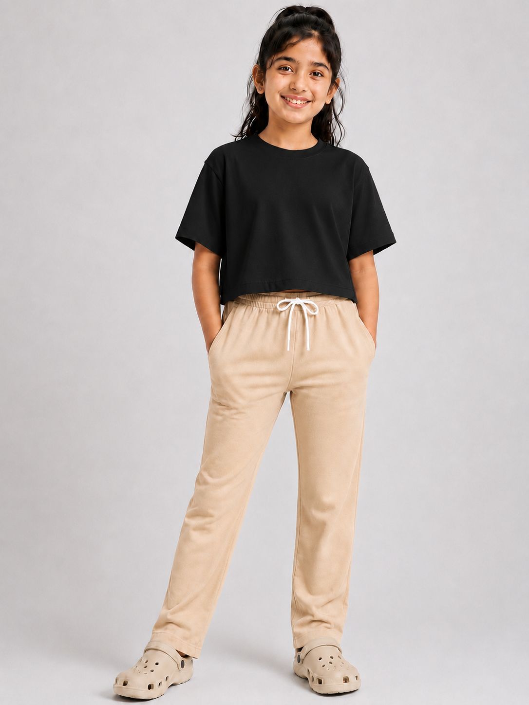 Kidello Girls Cotton Pyjama Track Pant | Soft & Breathable | Regular Fit | Everyday Lounge Wear | Elastic Waist with Drawstring