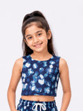 Kidello Girls Printed Spun Crop Top | Soft Sleeveless Casual Top for Girls
