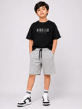Kidello Boys Cotton High GSM Shorts | Regular Fit | Soft & Breathable | Elastic Waist with Drawstring | Everyday Casual Shorts