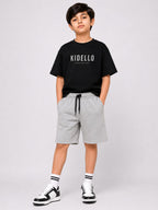 Kidello Boys Cotton High GSM Shorts | Regular Fit | Soft & Breathable | Elastic Waist with Drawstring | Everyday Casual Shorts