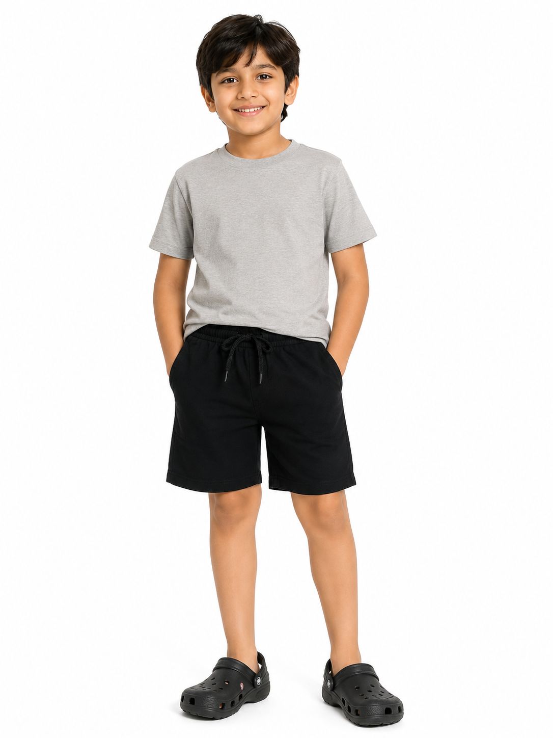 Kidello Boys Cotton Shorts Pack of 2 | Soft & Breathable | Regular Fit | Elastic Waist with Drawstring | Everyday Casual Shorts