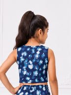 Kidello Girls Printed Spun Crop Top | Soft Sleeveless Casual Top for Girls