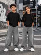 Kidello Kids Wide Leg Fit Jeans for Boys & Girls | Premium Cotton Denim | Mid Rise