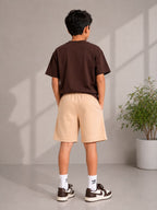 Kidello Boys Cotton High GSM Shorts | Regular Fit | Soft & Breathable | Elastic Waist with Drawstring | Everyday Casual Shorts