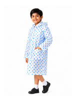 Kidello Kids Transparent Raincoat with Polka Dots | Waterproof Hooded Raincoat | School Rain Wear