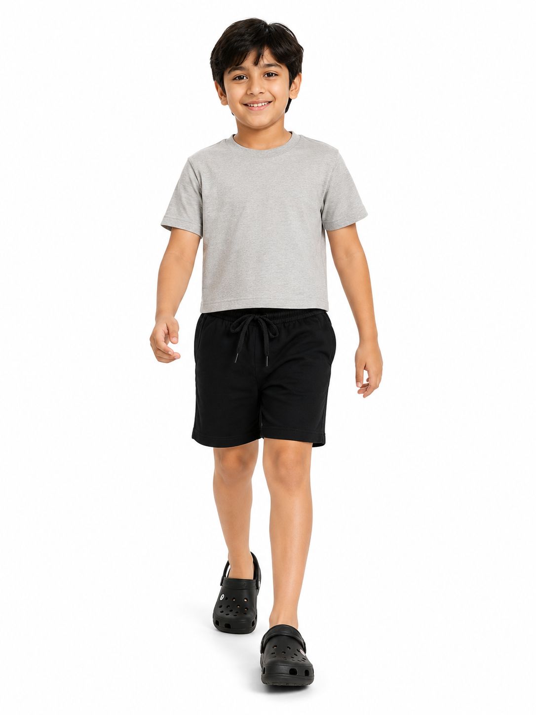 Kidello Boys Cotton Shorts Pack of 2 | Soft & Breathable | Regular Fit | Elastic Waist with Drawstring | Everyday Casual Shorts