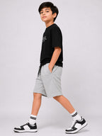 Kidello Boys Cotton High GSM Shorts | Regular Fit | Soft & Breathable | Elastic Waist with Drawstring | Everyday Casual Shorts