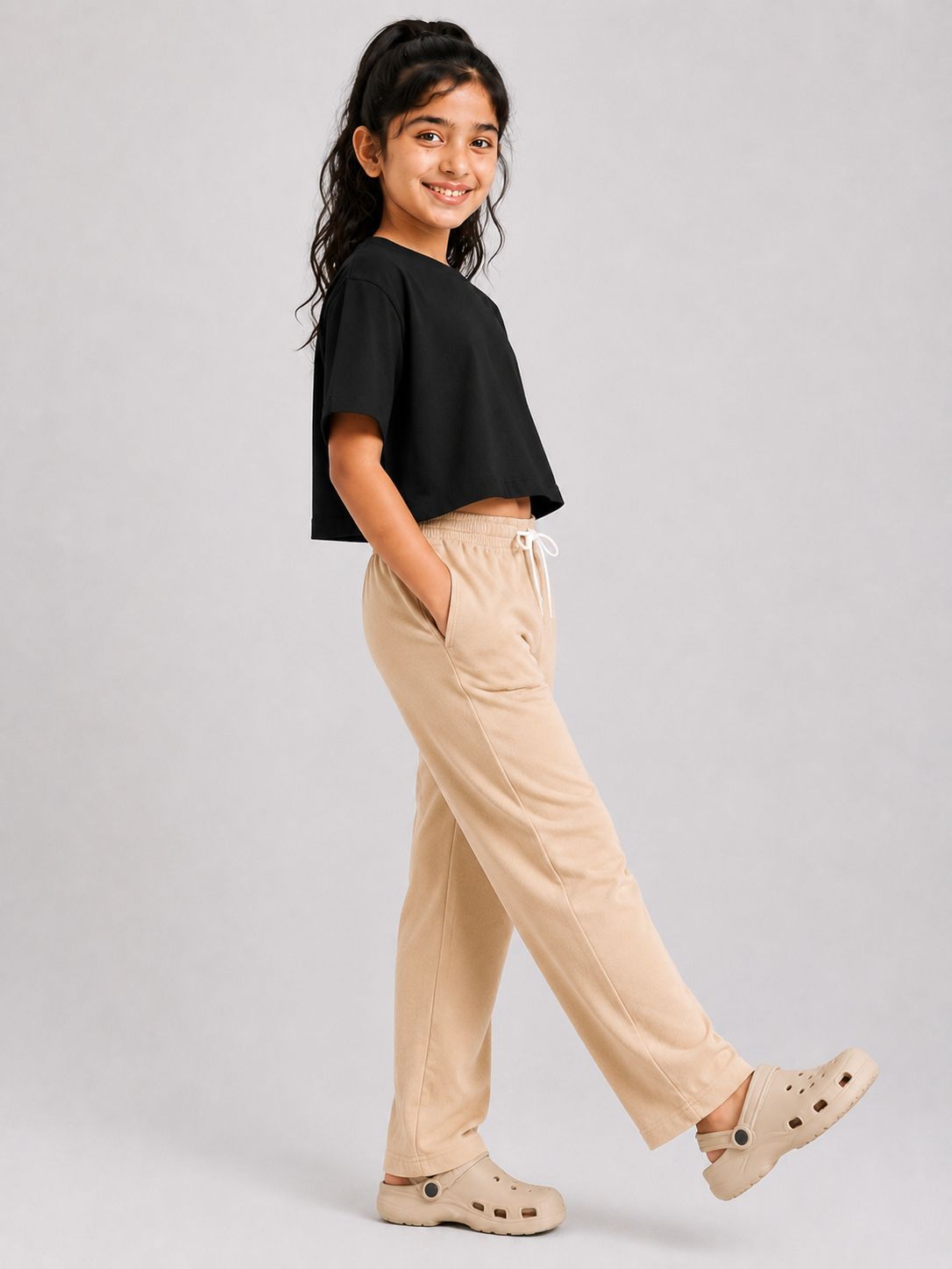 Kidello Girls Cotton Pyjama Track Pant | Soft & Breathable | Regular Fit | Everyday Lounge Wear | Elastic Waist with Drawstring