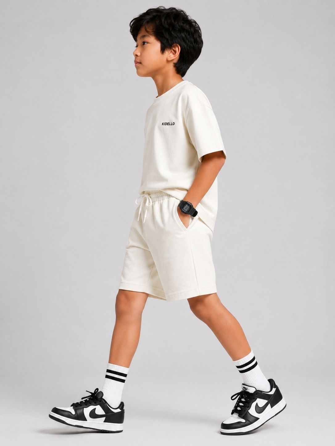 Kidello Boys Cotton High GSM Shorts | Regular Fit | Soft & Breathable | Elastic Waist with Drawstring | Everyday Casual Shorts