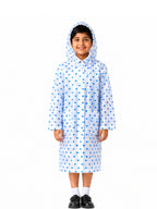 Kidello Kids Transparent Raincoat with Polka Dots | Waterproof Hooded Raincoat | School Rain Wear