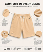 Kidello Boys Cotton High GSM Shorts | Regular Fit | Soft & Breathable | Elastic Waist with Drawstring | Everyday Casual Shorts
