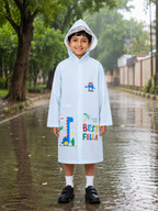 KIDELLO Kids Printed Raincoat – Dino Theme | Waterproof Hooded Raincoat for Boys & Girls