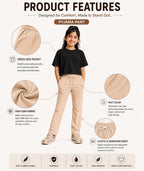 Kidello Girls Cotton Pyjama Track Pant | Soft & Breathable | Regular Fit | Everyday Lounge Wear | Elastic Waist with Drawstring