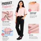 Kidello Girls Oversized Relaxed Fit Boxy Crop Top | Premium High GSM Cotton | Soft & Breathable | Casual Everyday T-Shirt