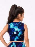 Kidello Girls Printed Spun Crop Top | Soft Sleeveless Casual Top for Girls