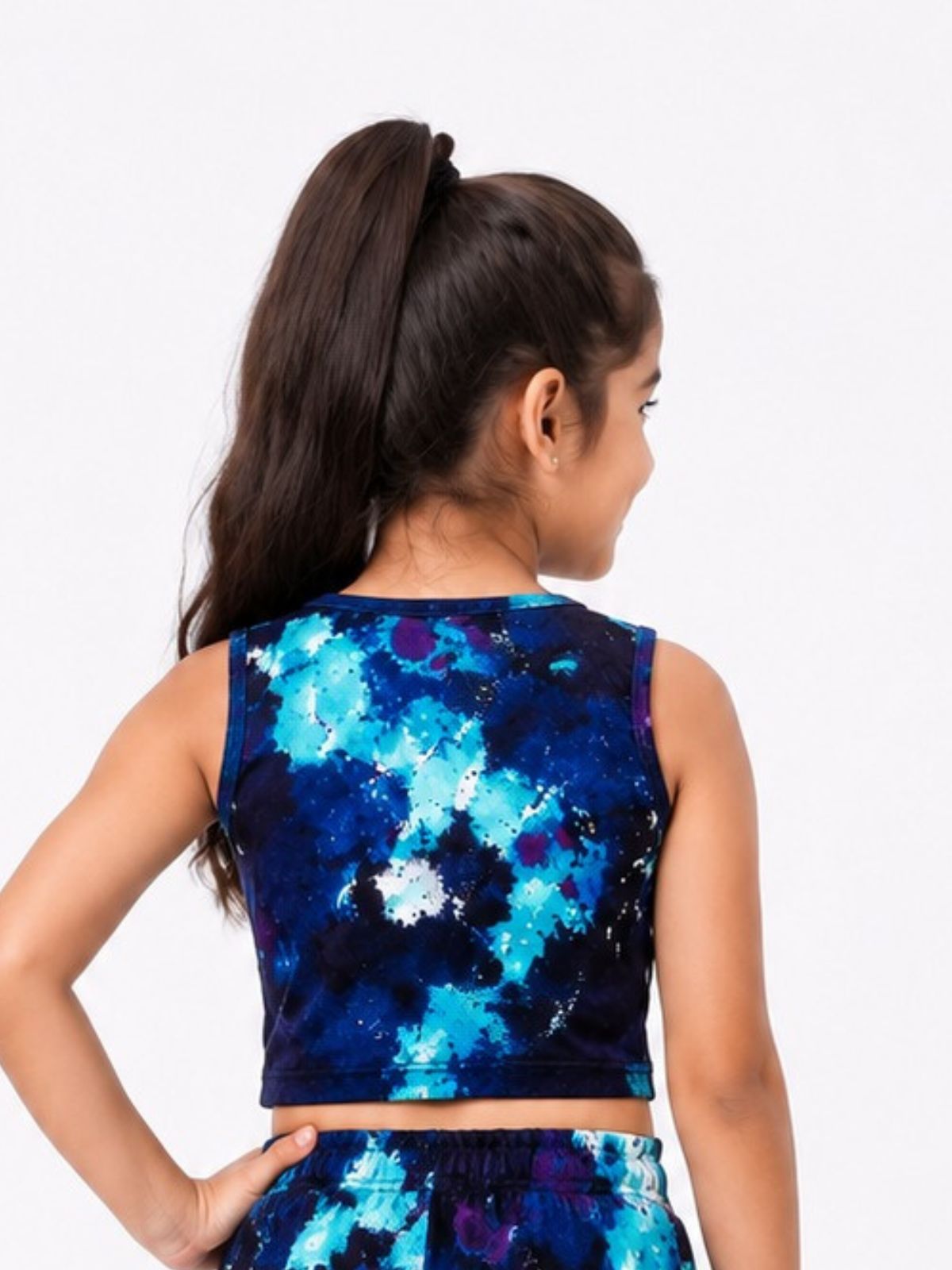 Kidello Girls Printed Spun Crop Top | Soft Sleeveless Casual Top for Girls