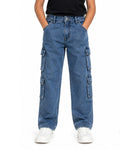 Kidello Kids Baggy Jeans | Relaxed Fit Cargo Denim Jeans