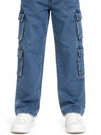 Kidello Kids Baggy Jeans | Relaxed Fit Cargo Denim Jeans
