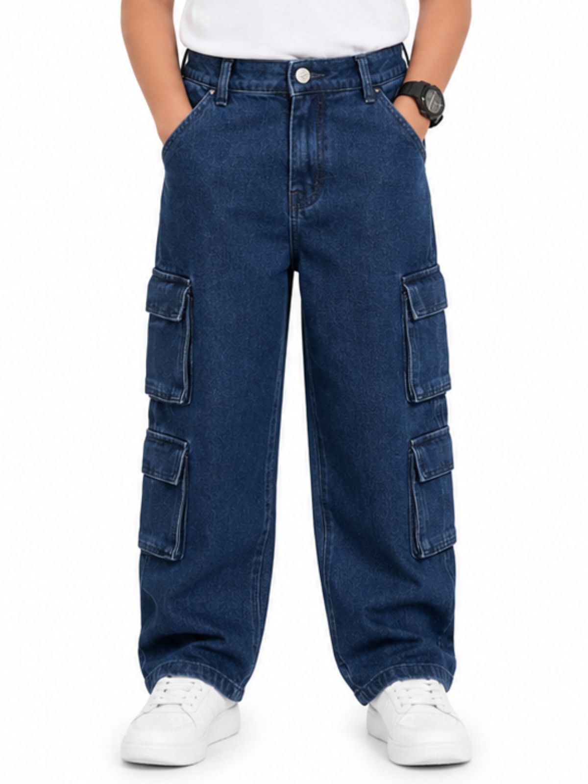 Kidello Kids Baggy Jeans | Relaxed Fit Cargo Denim Jeans