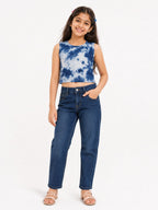 Kidello Girls Cotton Ribbed Crop Top | Sleeveless Casual Top