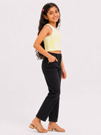 Kidello Girls Cotton Ribbed Crop Top | Sleeveless Casual Top