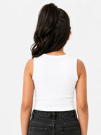 Kidello Girls Cotton Ribbed Crop Top | Sleeveless Casual Top