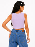 Kidello Girls Cotton Ribbed Crop Top | Sleeveless Casual Top