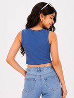 Kidello Girls Cotton Ribbed Crop Top | Sleeveless Casual Top