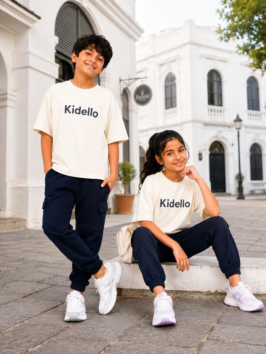 Kidello Kids Unisex Cargo Joggers | Relaxed Fit Cotton Jogger Pants