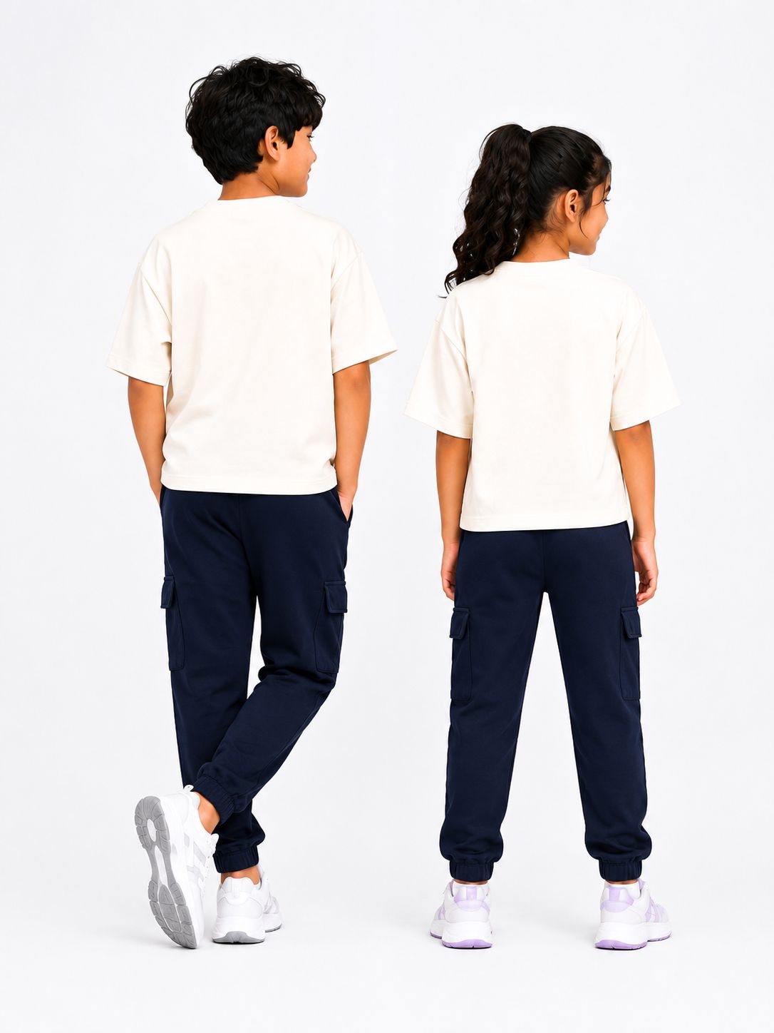 Kidello Kids Unisex Cargo Joggers | Relaxed Fit Cotton Jogger Pants