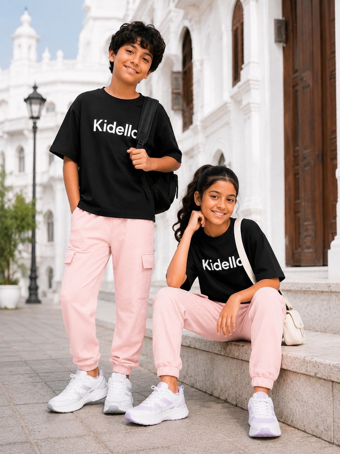 Kidello Kids Unisex Cargo Joggers | Relaxed Fit Cotton Jogger Pants