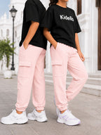 Kidello Kids Unisex Cargo Joggers | Relaxed Fit Cotton Jogger Pants