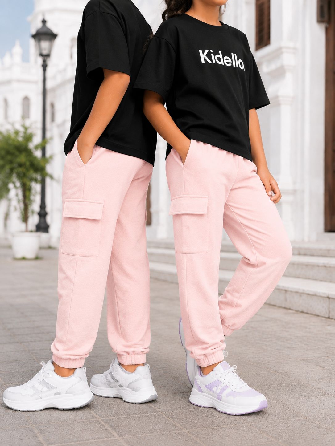 Kidello Kids Unisex Cargo Joggers | Relaxed Fit Cotton Jogger Pants