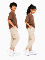 Kidello Kids Unisex Cargo Joggers | Relaxed Fit Cotton Jogger Pants