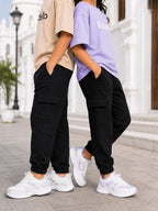 Kidello Kids Unisex Cargo Joggers | Relaxed Fit Cotton Jogger Pants