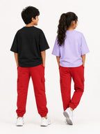 Kidello Kids Unisex Cargo Joggers | Relaxed Fit Cotton Jogger Pants