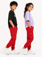 Kidello Kids Unisex Cargo Joggers | Relaxed Fit Cotton Jogger Pants