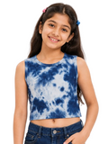 Kidello Girls Cotton Ribbed Crop Top | Sleeveless Casual Top
