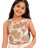 Kidello Girls Cotton Ribbed Crop Top | Sleeveless Casual Top