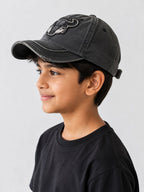 Kidello Kids Vintage Baseball Cap | Adjustable Cotton Sun Cap | Stylish Embroidered Casual Cap for Boys & Girls (11–14 Years)