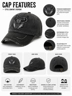 Kidello Kids Vintage Baseball Cap | Adjustable Cotton Sun Cap | Stylish Embroidered Casual Cap for Boys & Girls (11–14 Years)