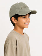 Kidello Kids Vintage Baseball Cap | Adjustable Cotton Sun Cap | Stylish Embroidered Casual Cap for Boys & Girls (11–14 Years)