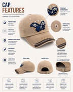 Kidello Kids Vintage Baseball Cap | Adjustable Cotton Sun Cap | Stylish Embroidered Casual Cap for Boys & Girls (11–14 Years)