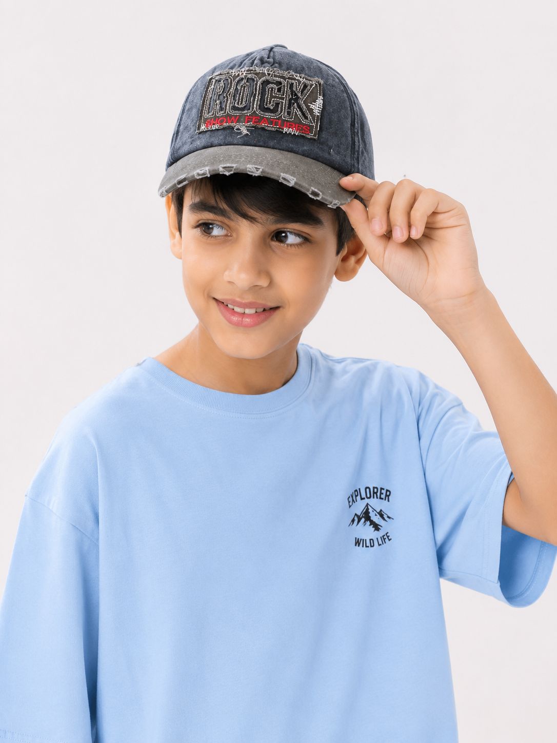 Kidello Kids Vintage Baseball Cap | Adjustable Cotton Sun Cap | Stylish Embroidered Casual Cap for Boys & Girls (11–14 Years)