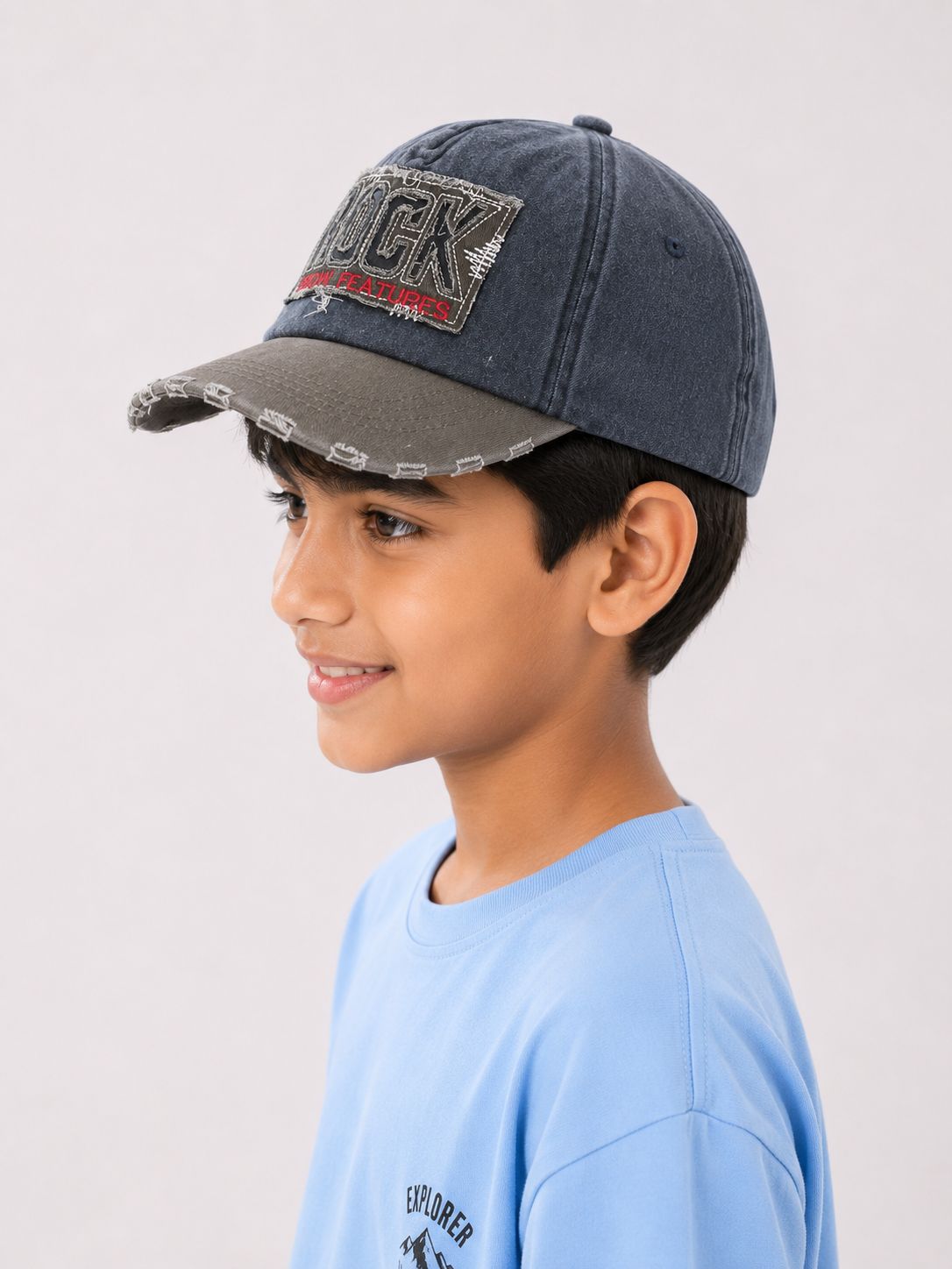Kidello Kids Vintage Baseball Cap | Adjustable Cotton Sun Cap | Stylish Embroidered Casual Cap for Boys & Girls (11–14 Years)